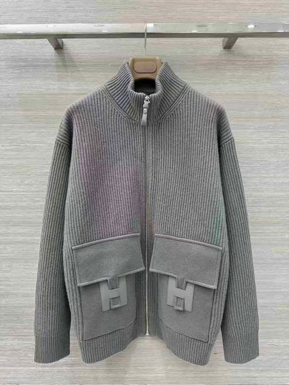 Hermès Chic Ribbed Zip Jacket