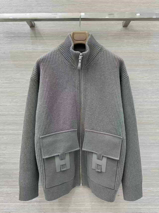 Hermès Chic Ribbed Zip Jacket