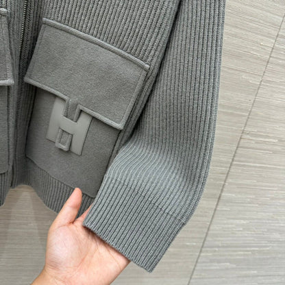 Hermès Chic Ribbed Zip Jacket
