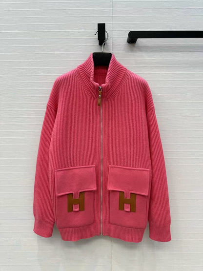 Hermès Chic Ribbed Zip Jacket