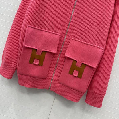 Hermès Chic Ribbed Zip Jacket