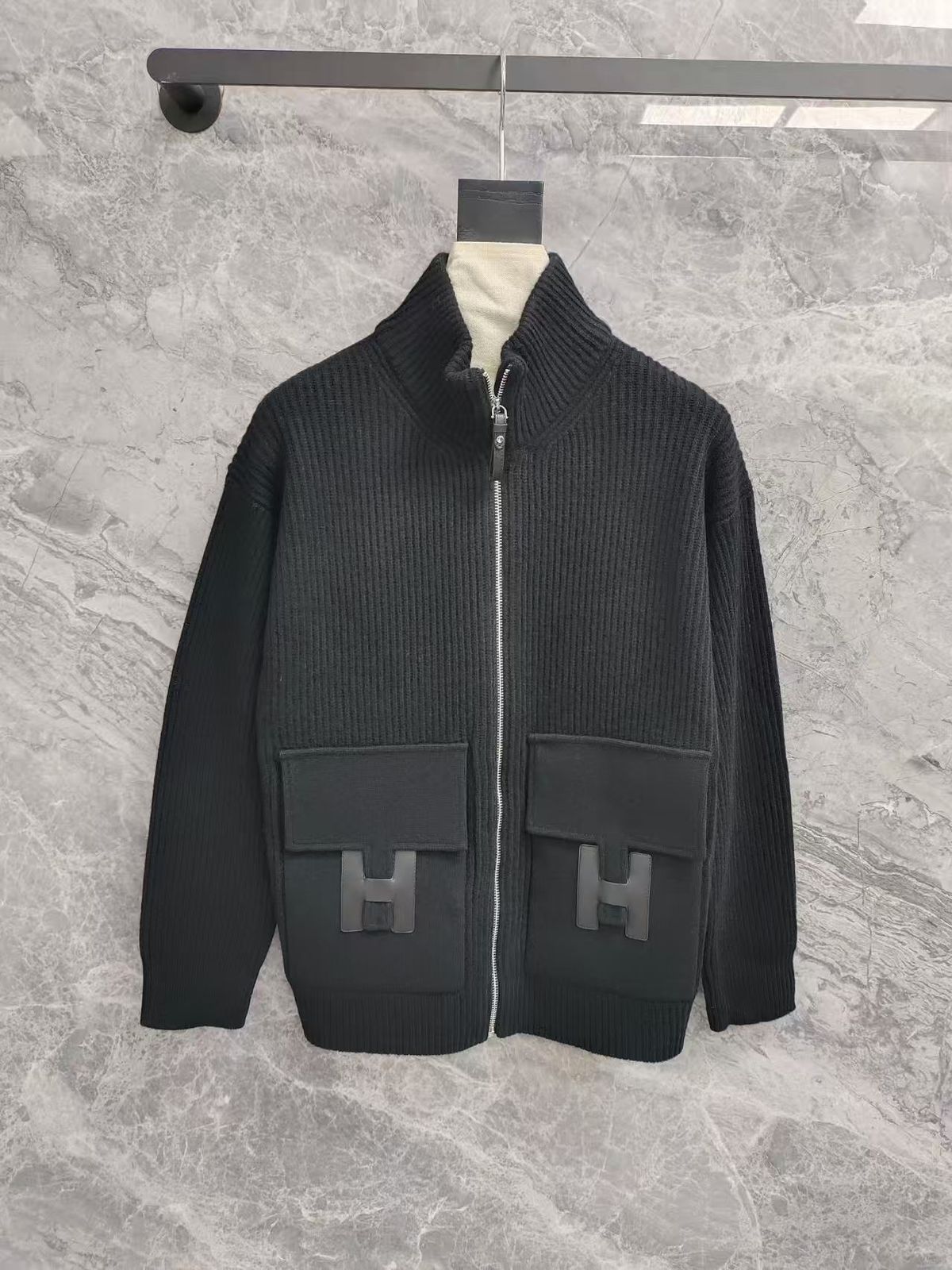 Hermès Chic Ribbed Zip Jacket