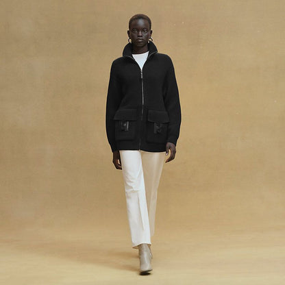 Hermès Chic Ribbed Zip Jacket