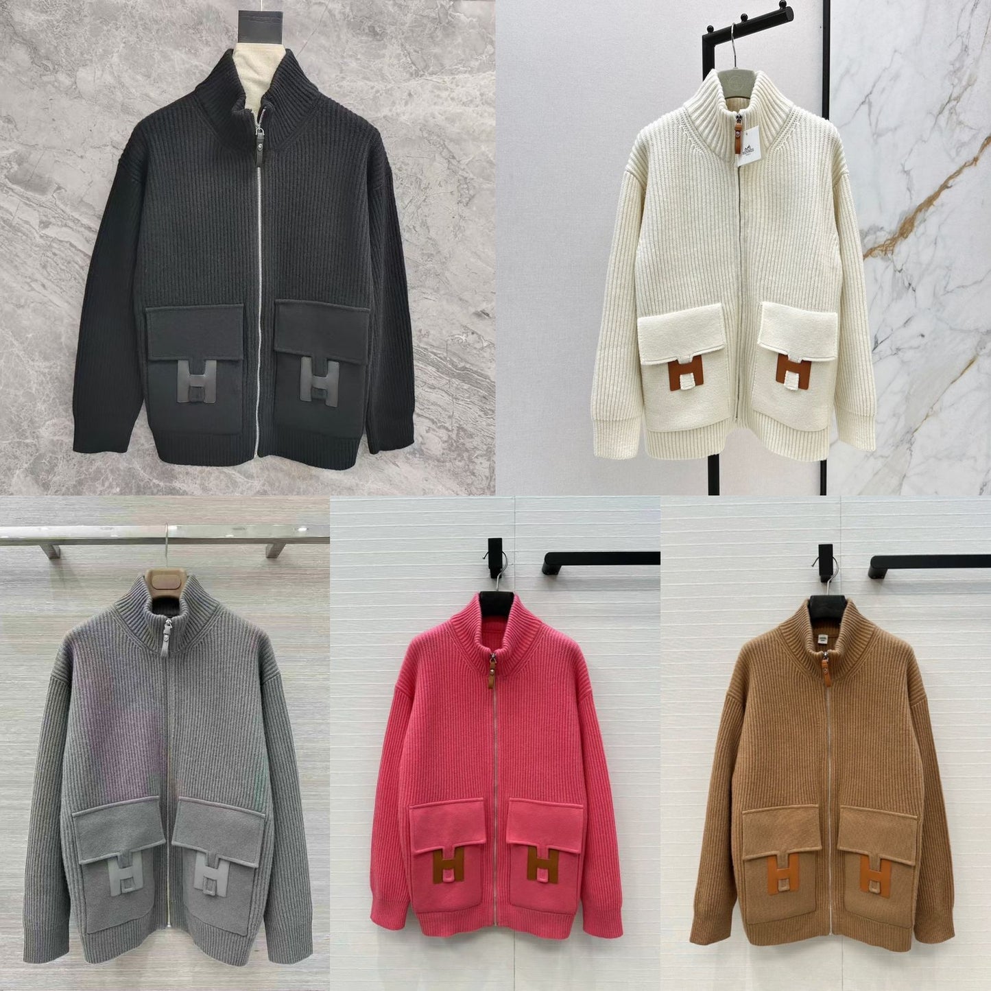 Hermès Chic Ribbed Zip Jacket