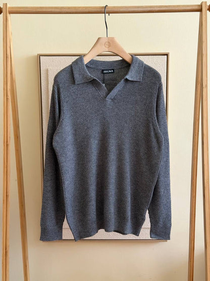 Zegna Men's Knit Polo Sweater