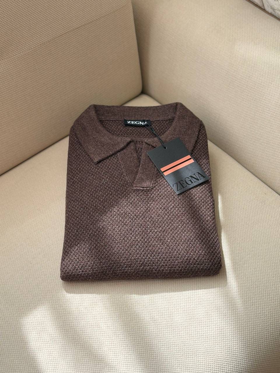 Zegna Men's Knit Polo Sweater