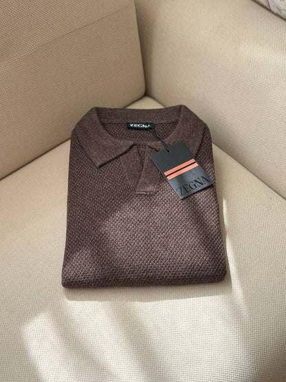 Zegna Men's Knit Polo Sweater
