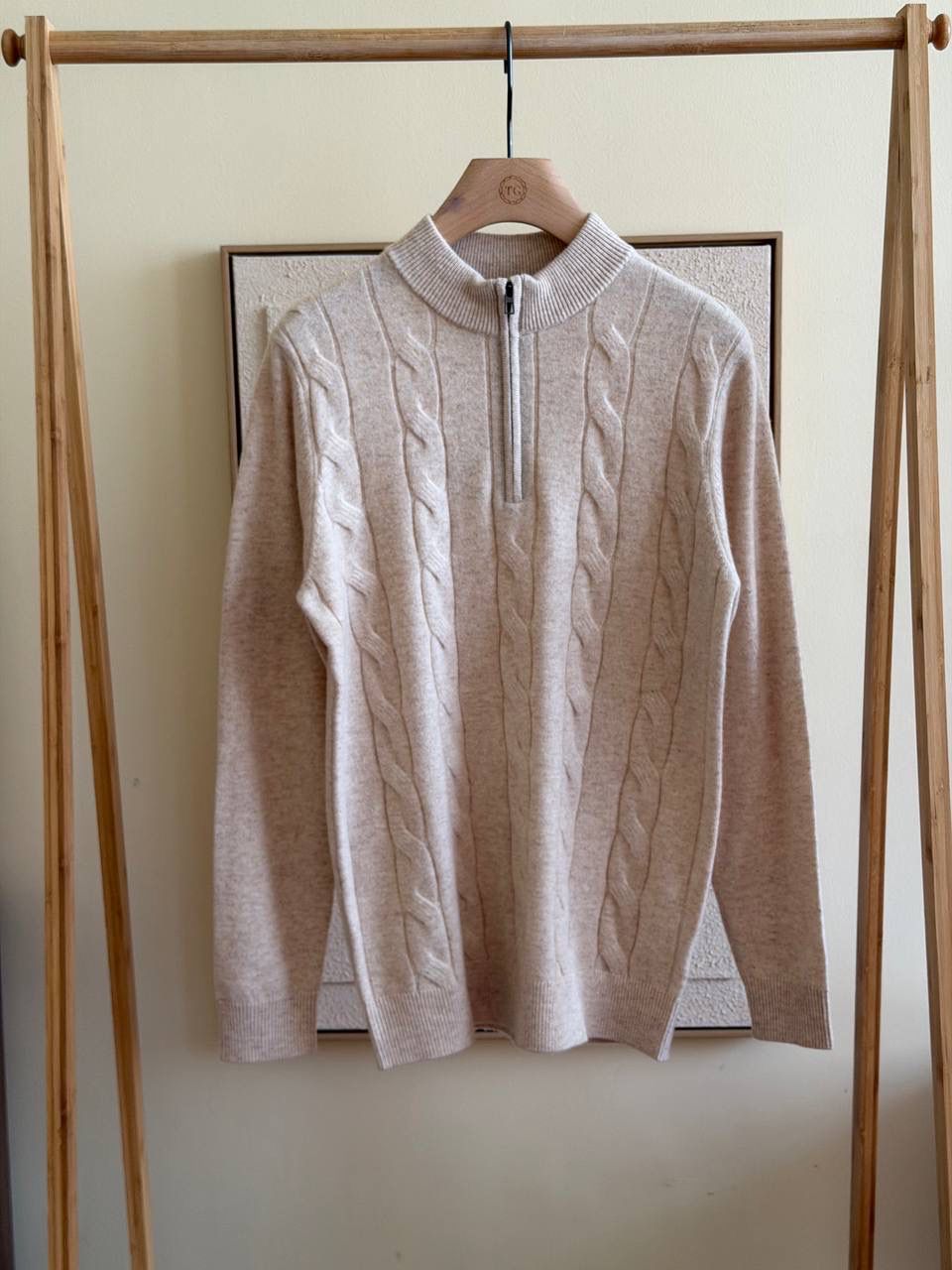 Loro Piana Men's Cable Knit Half-Zip Sweater