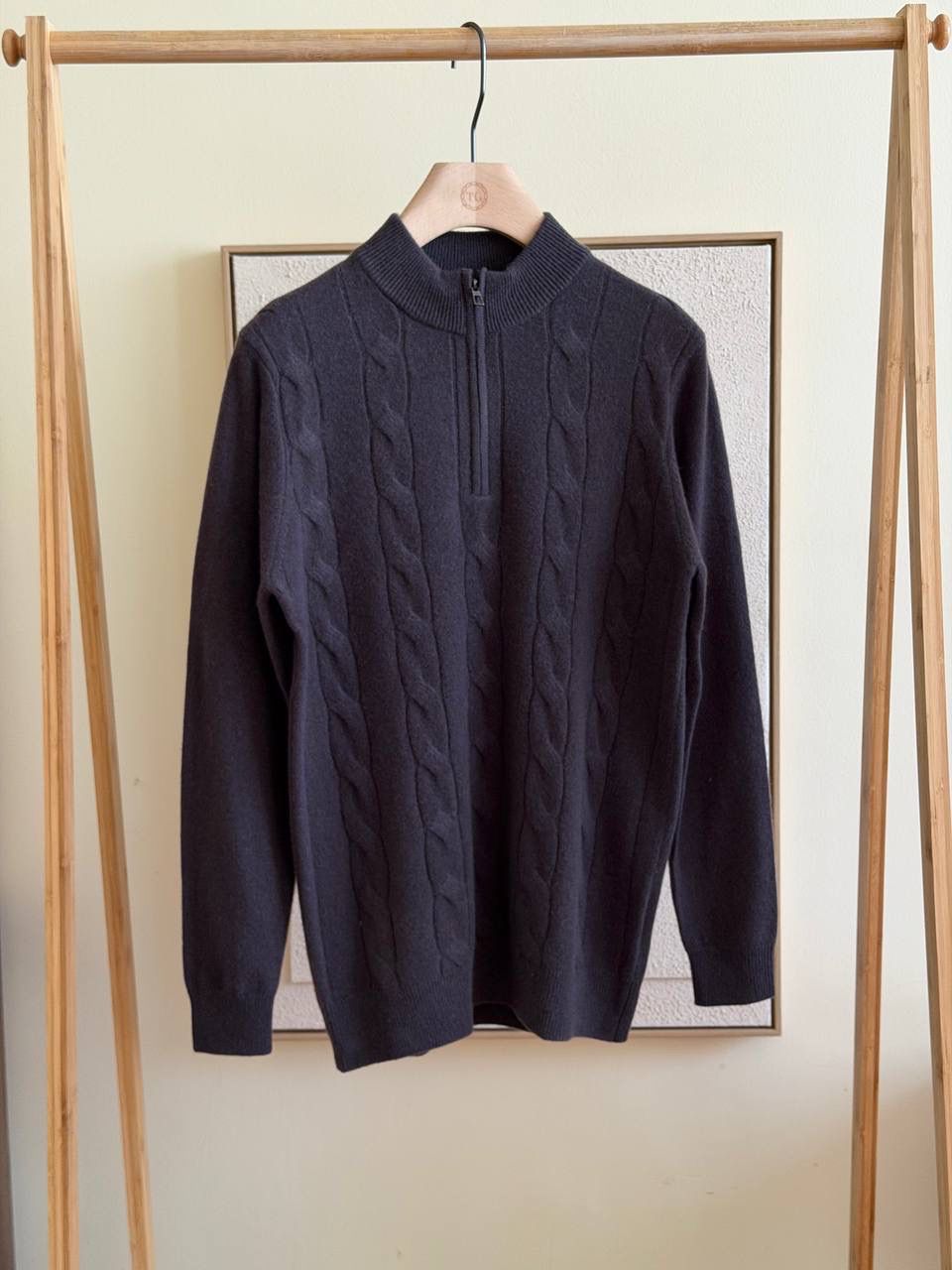 Loro Piana Men's Cable Knit Half-Zip Sweater