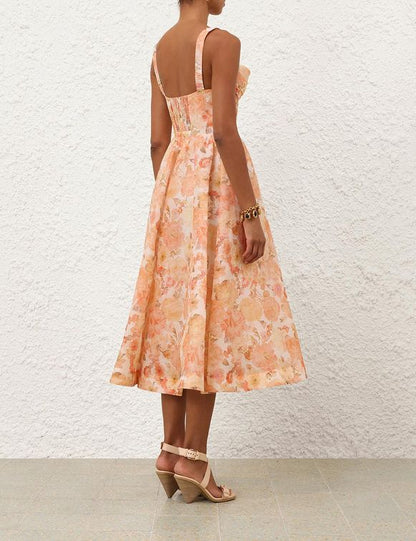 Zimmermann Romantic Floral Sweetheart Long Dress