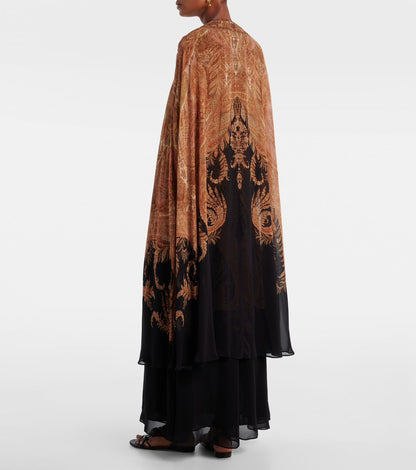Zimmermann Regal Paisley Cape Long Dress
