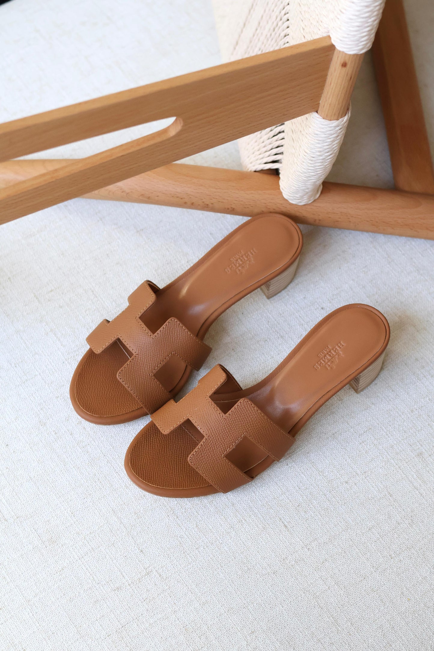 Louis Hermes Heeled Slip-On Sandals