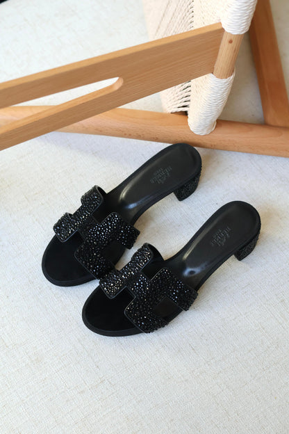 Louis Hermes Heeled Slip-On Sandals