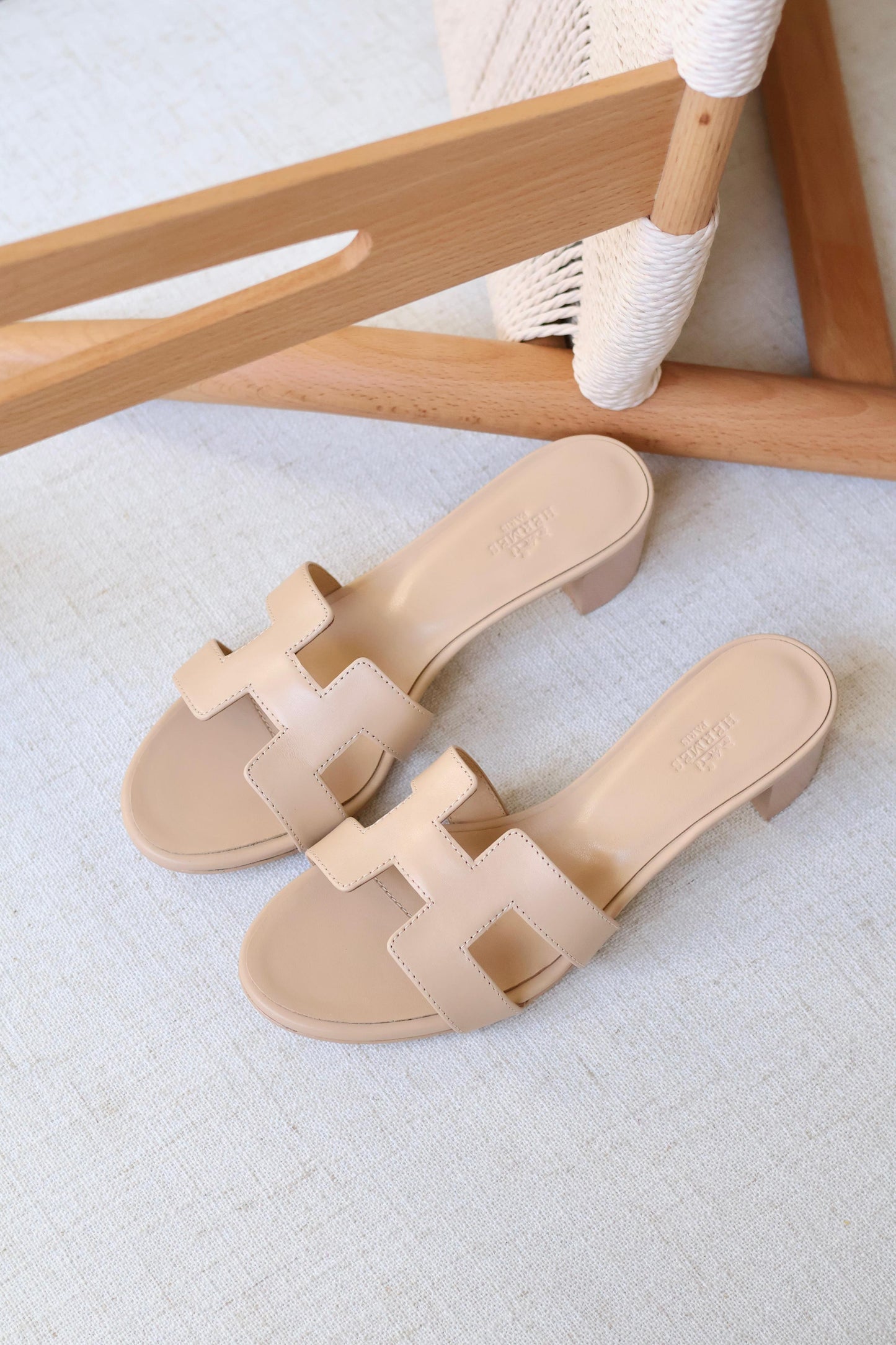 Louis Hermes Heeled Slip-On Sandals