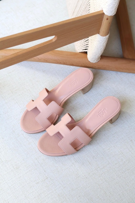 Louis Hermes Heeled Slip-On Sandals