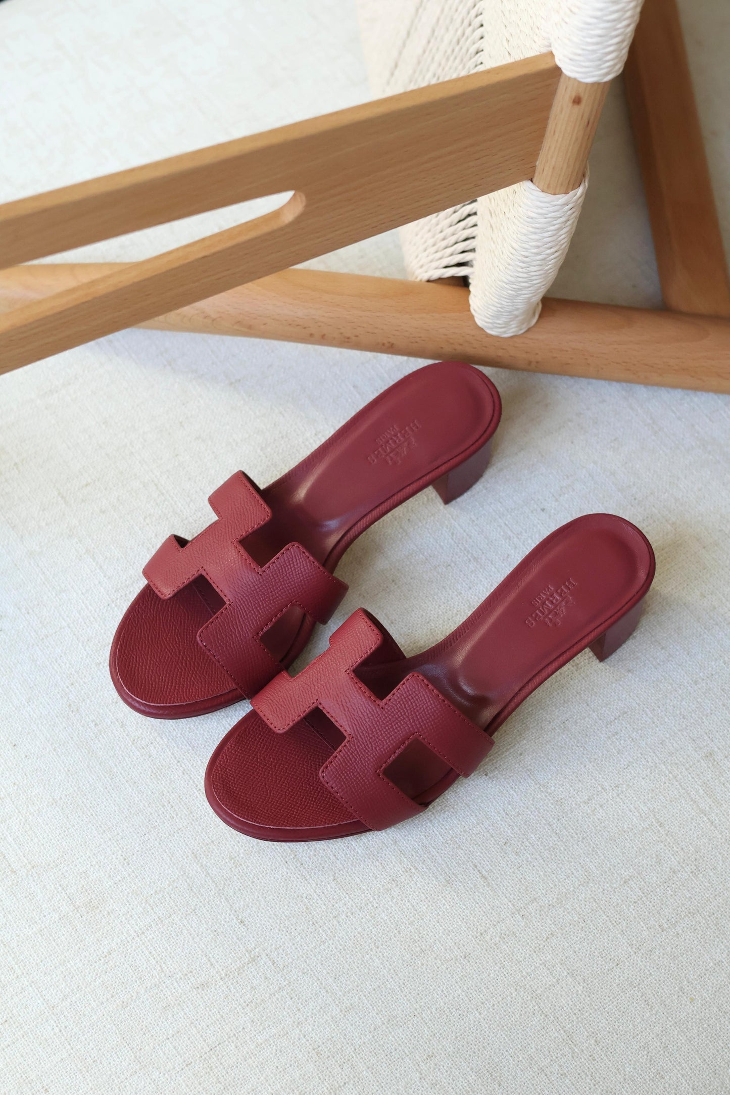 Louis Hermes Heeled Slip-On Sandals