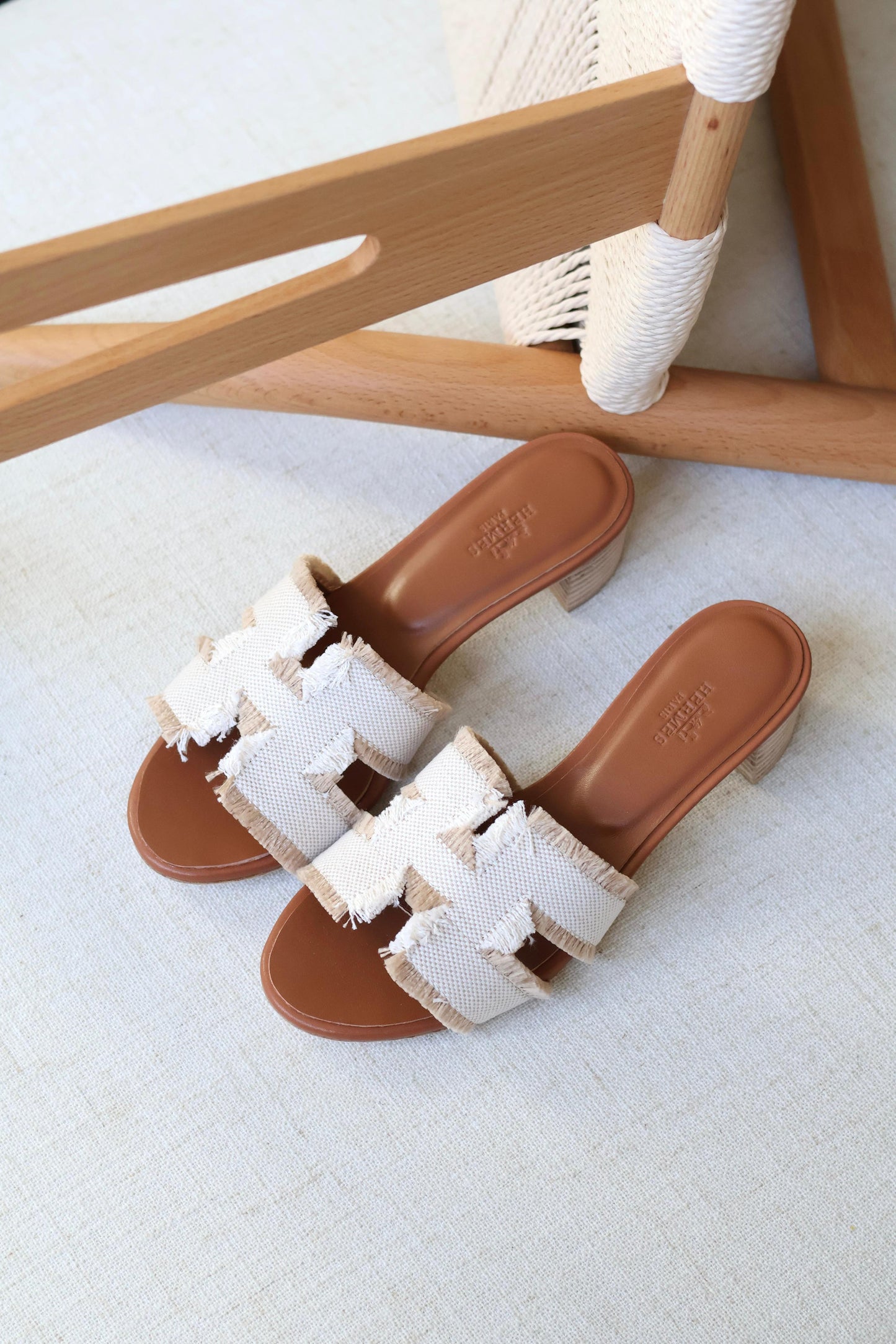 Louis Hermes Heeled Slip-On Sandals