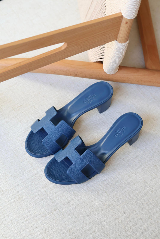 Louis Hermes Heeled Slip-On Sandals