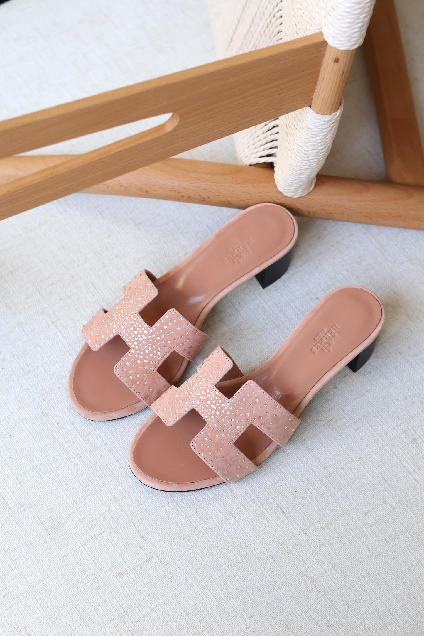 Louis Hermes Heeled Slip-On Sandals