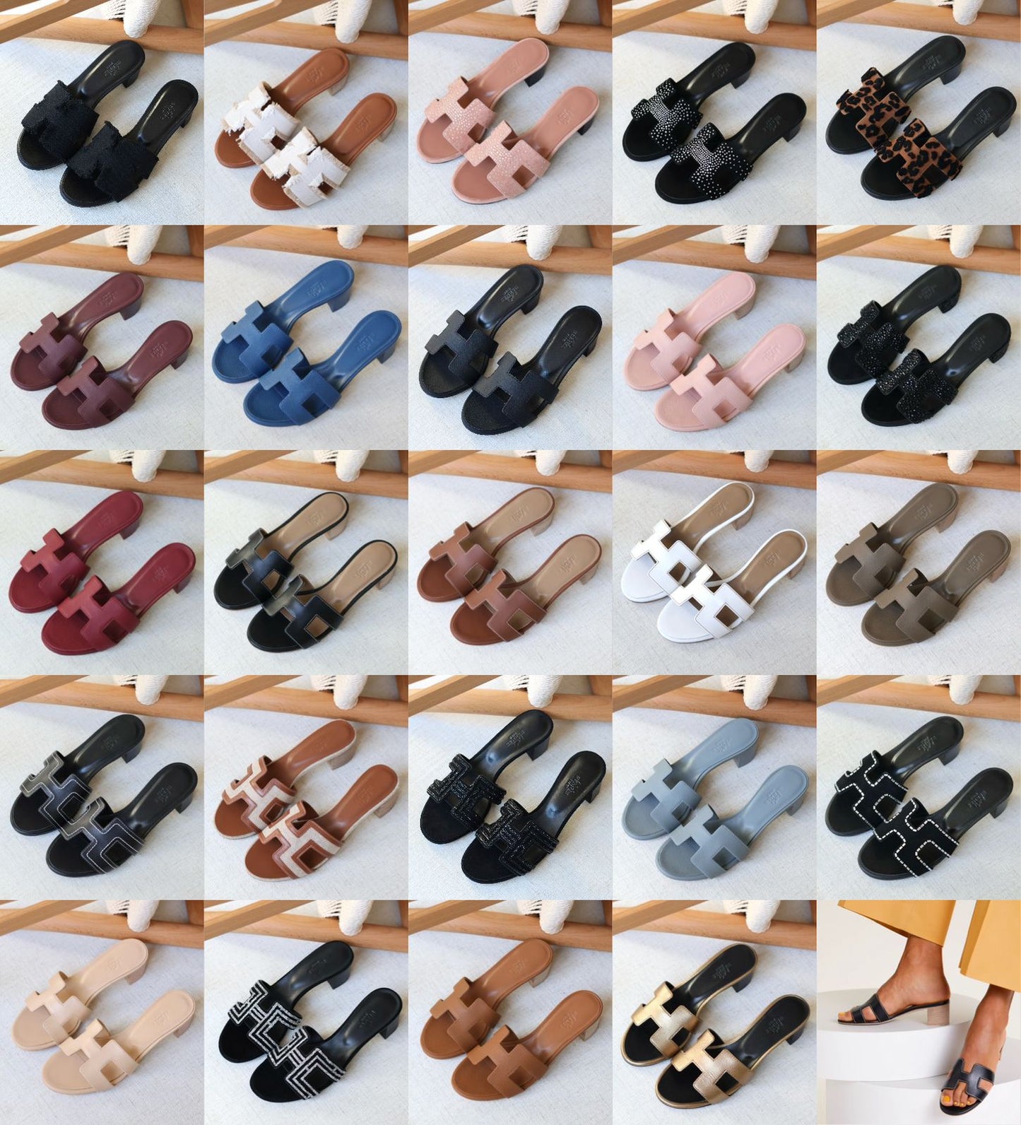 Louis Hermes Heeled Slip-On Sandals