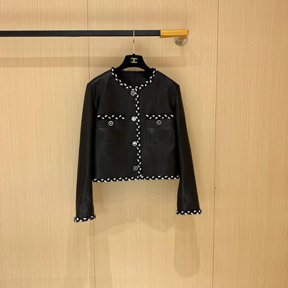 Chanel Leather Trim Jacket