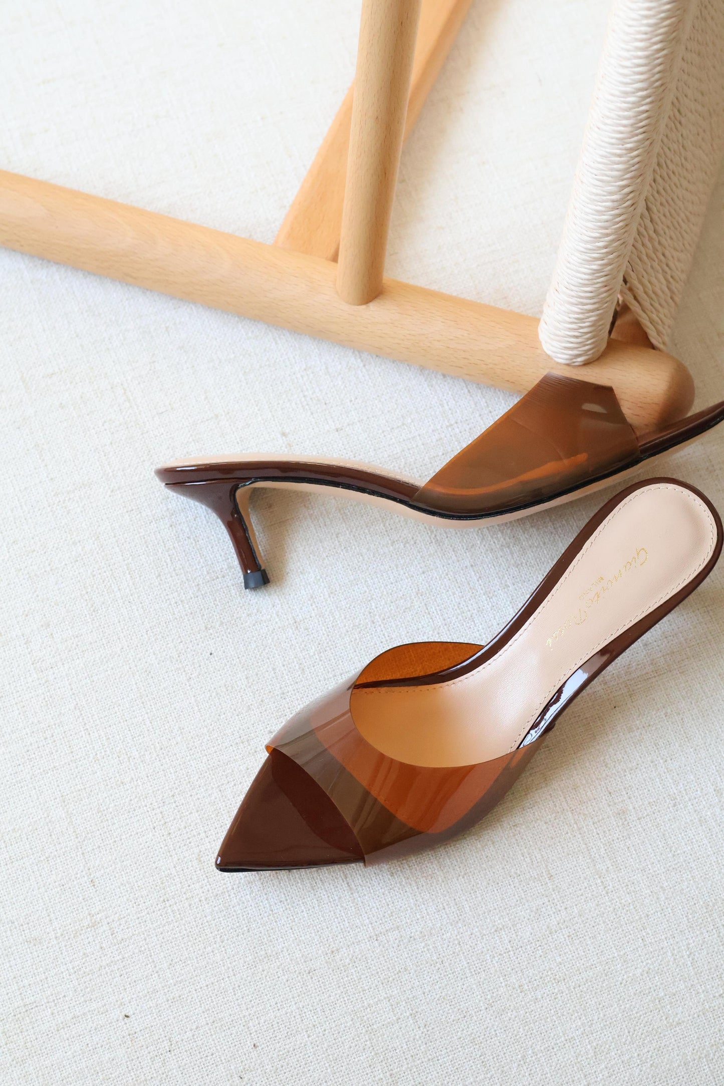 Gianvito Rossi Clear Pointed-Toe Mule Heels