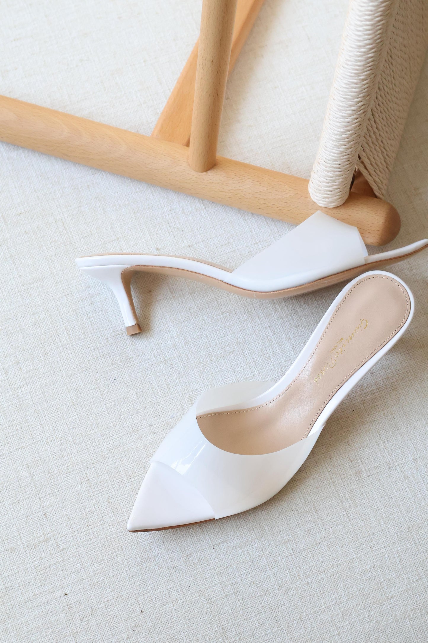 Gianvito Rossi Clear Pointed-Toe Mule Heels