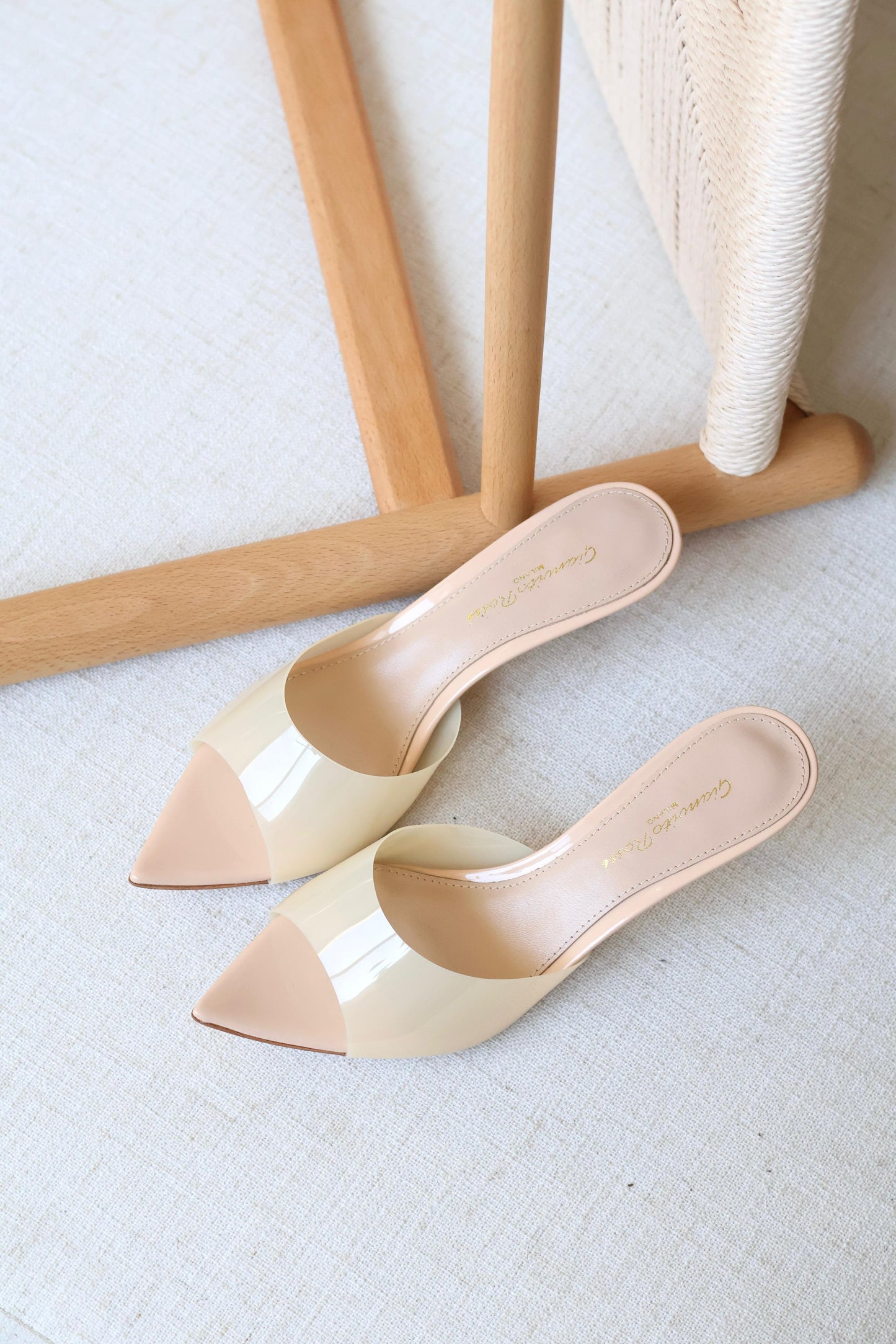 Gianvito Rossi Clear Pointed-Toe Mule Heels