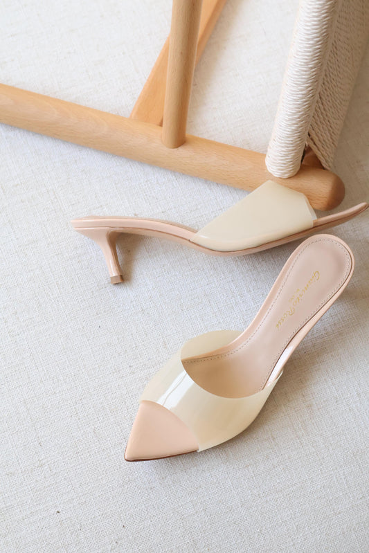 Gianvito Rossi Clear Pointed-Toe Mule Heels