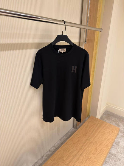 Hermes "H'Cheval" T-shirt With Leather Detail