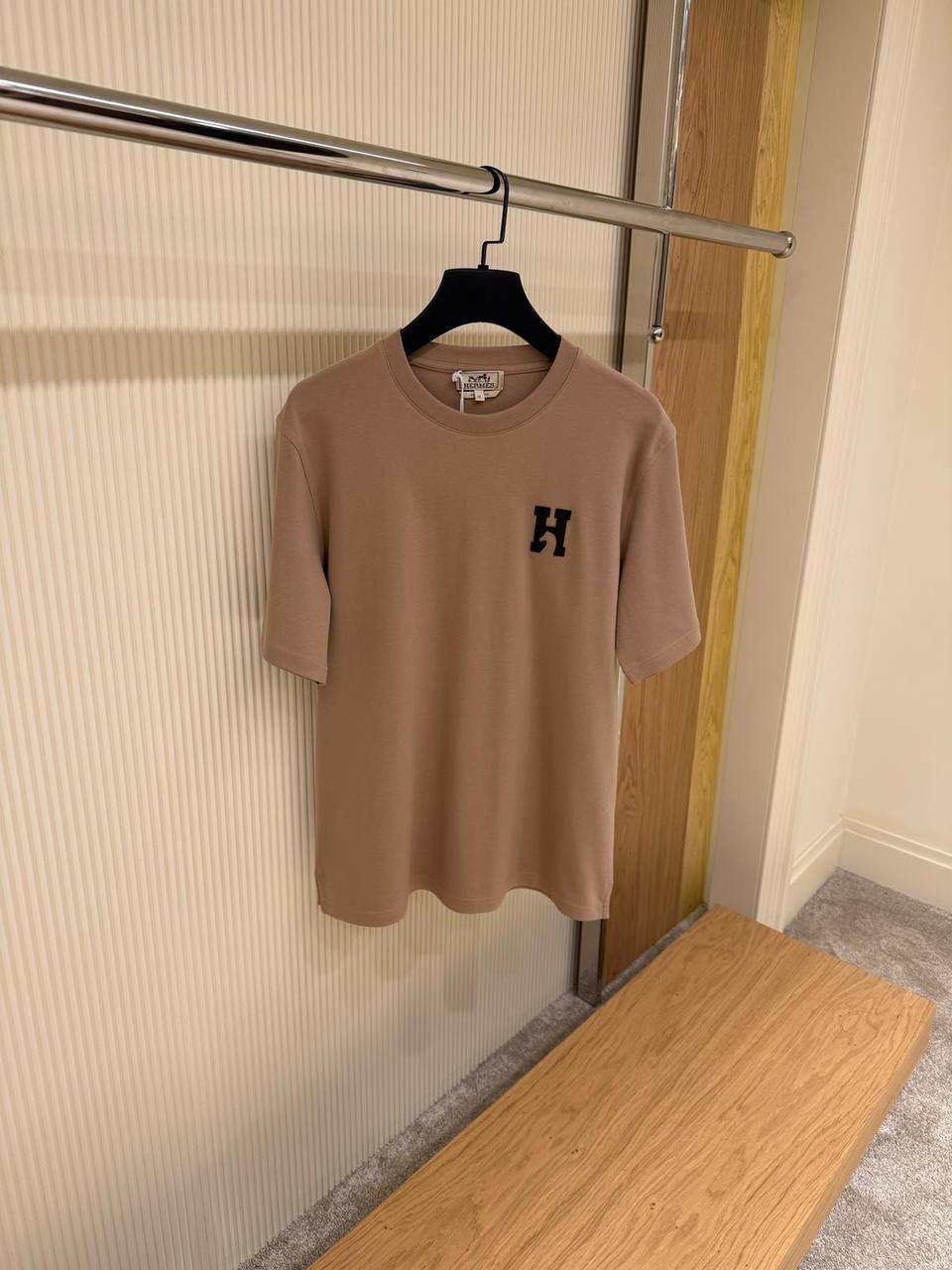 Hermes "H'Cheval" T-shirt With Leather Detail