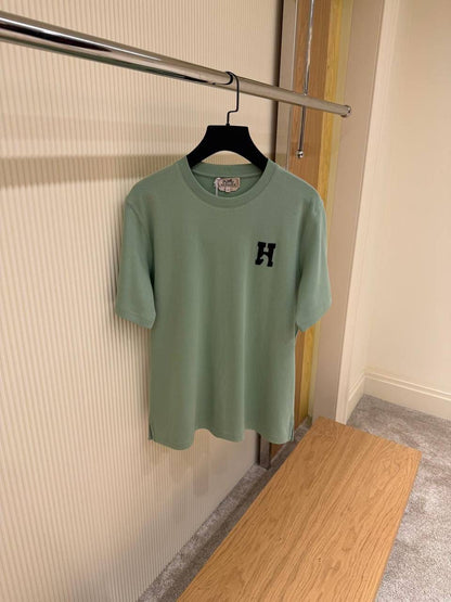 Hermes "H'Cheval" T-shirt With Leather Detail
