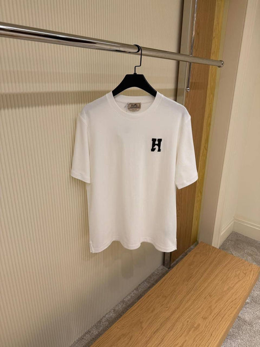 Hermes "H'Cheval" T-shirt With Leather Detail