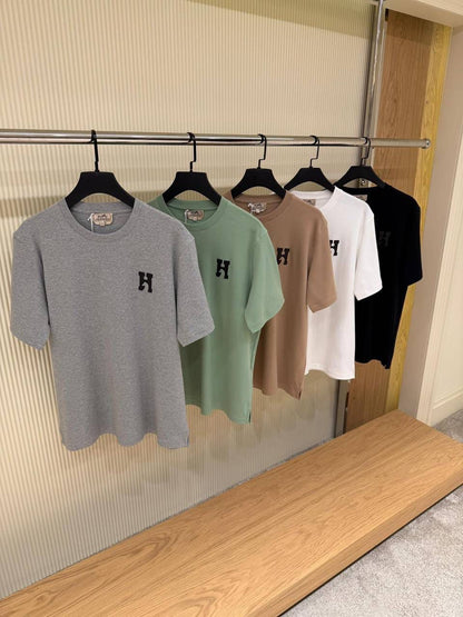 Hermes "H'Cheval" T-shirt With Leather Detail