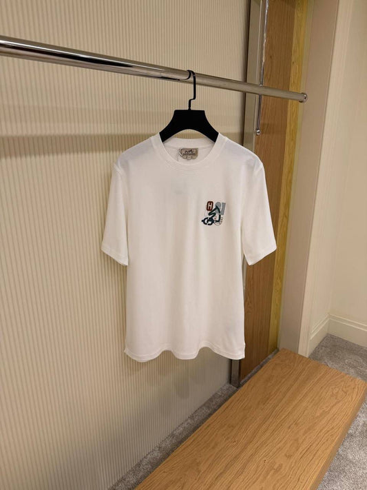 Hermes "H Puzzle" t-shirt with leather detail