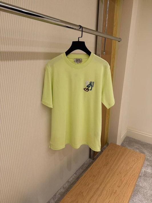 Hermes "H Puzzle" t-shirt with leather detail