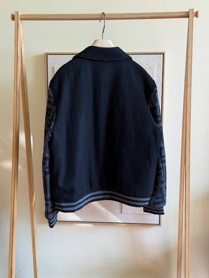 Fendi Blouson Black wool bomber jacket