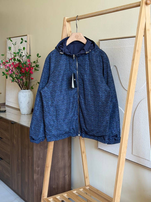 Fendi patterned hooded jacket