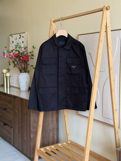 Prada Black Jacket in Cotton Drill