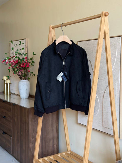 Prada Zip-Front Jacket with Stand Collar