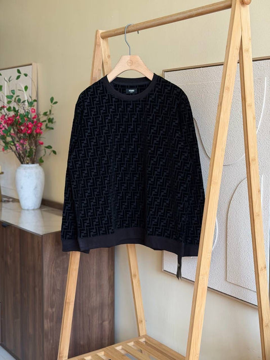 Fendi Sweater in black nylon and wool