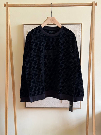 Fendi Sweater in black nylon and wool