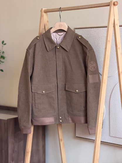 LV Epi Embossed Leather Flight Jacket