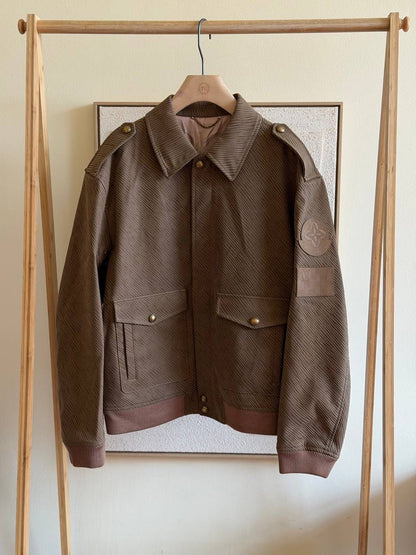 LV Epi Embossed Leather Flight Jacket