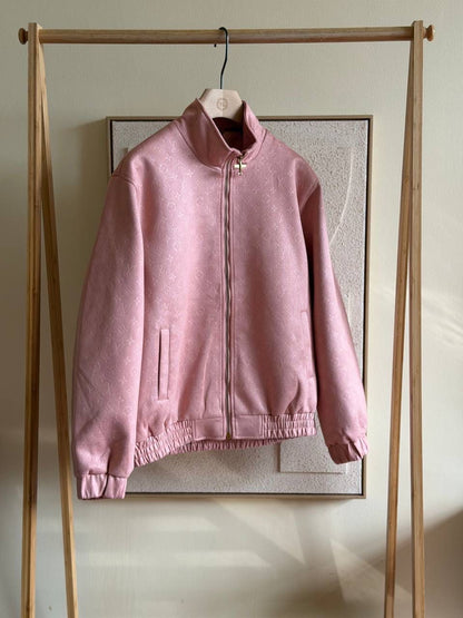 LV Monogram Debossed Suede Tracksuit Jacket