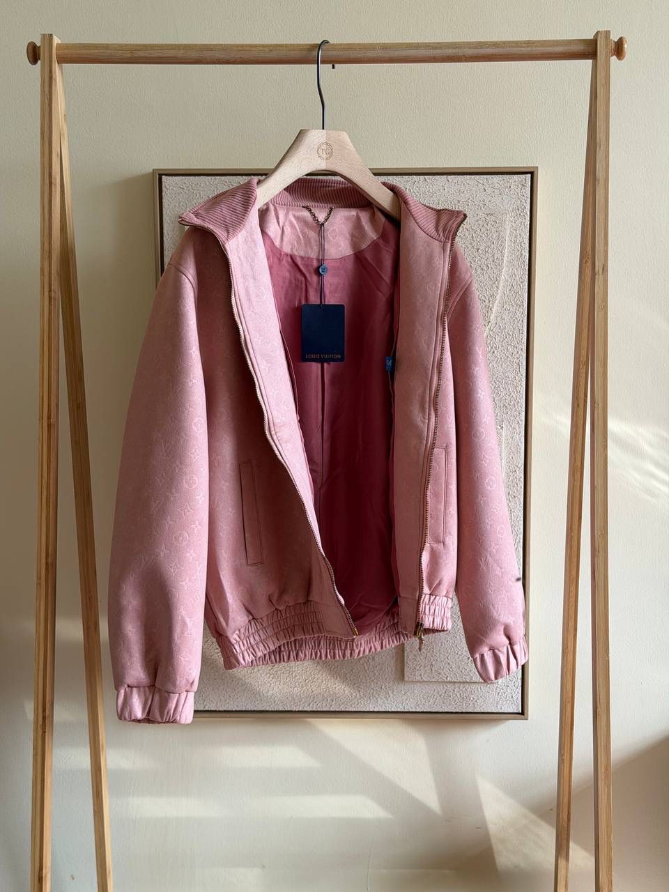 LV Monogram Debossed Suede Tracksuit Jacket