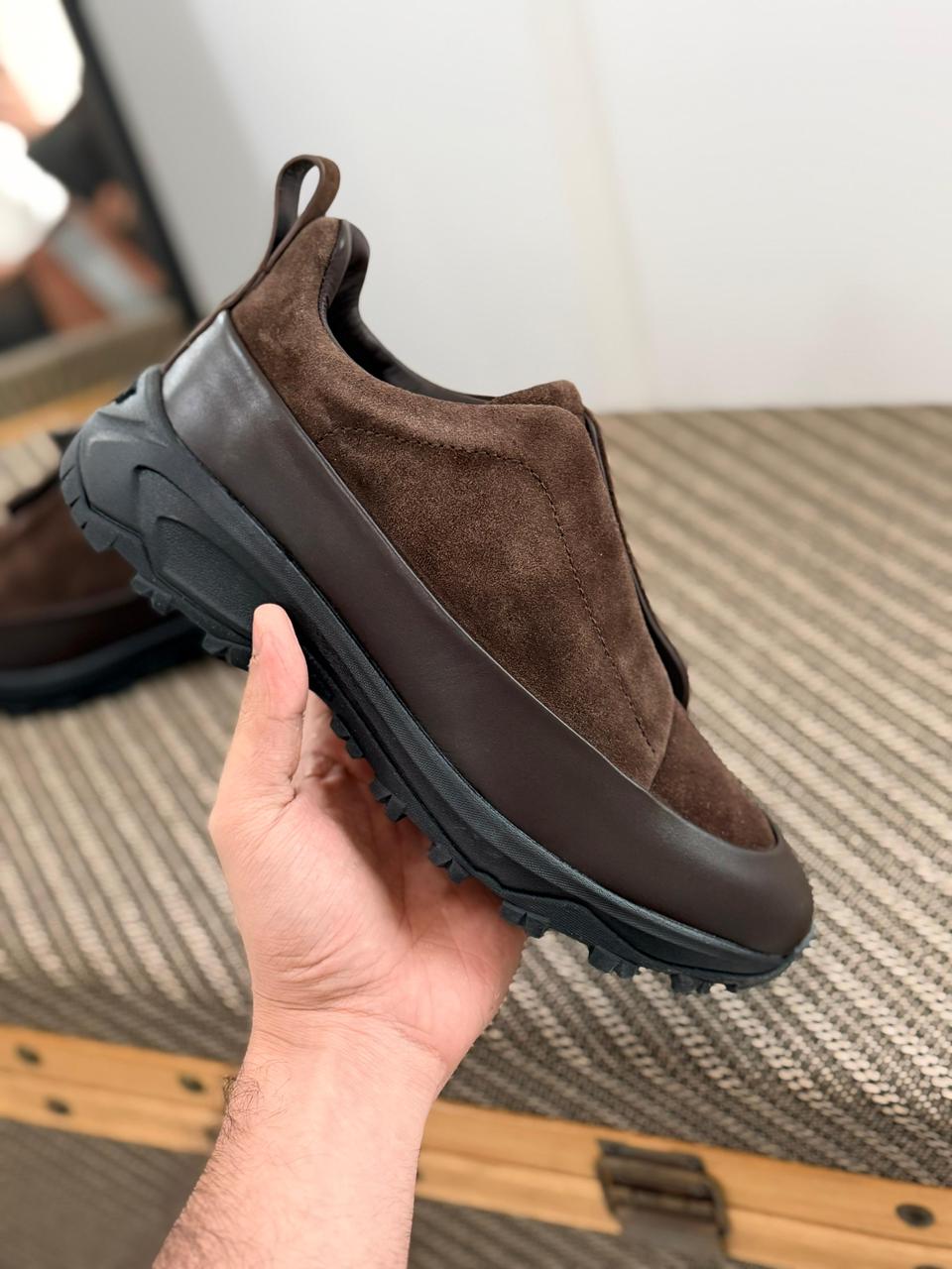 Zegna Leather and Suede Triple Stitch™ Monte Sneakers