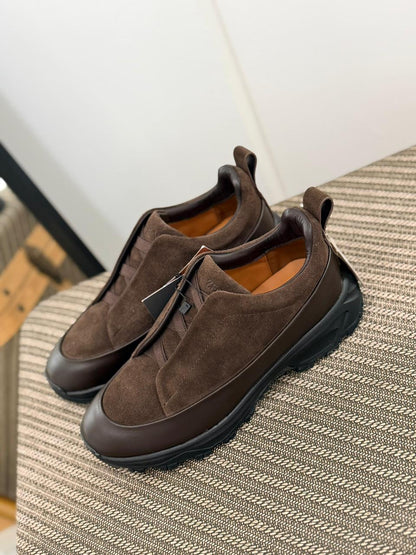 Zegna Leather and Suede Triple Stitch™ Monte Sneakers