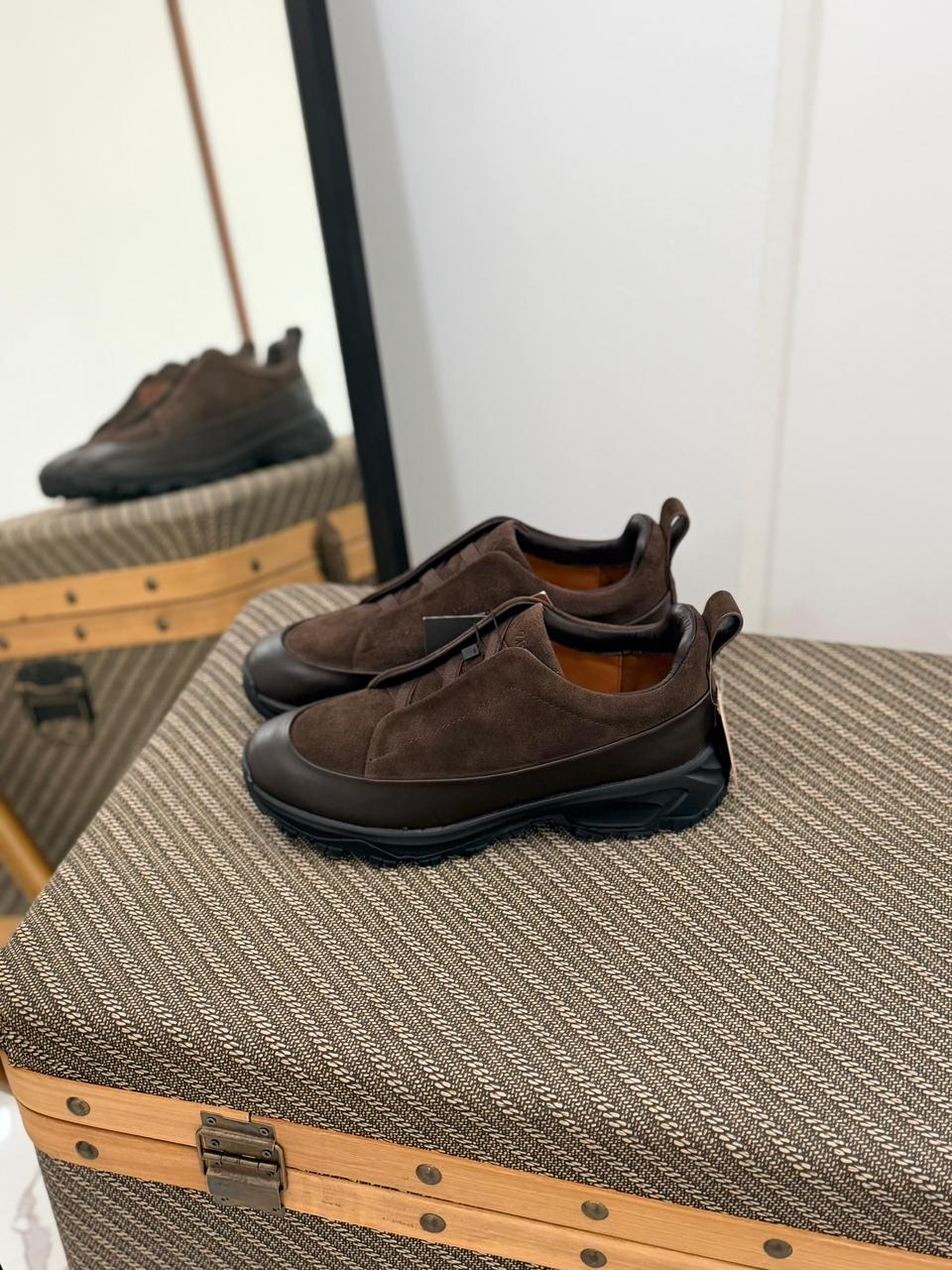 Zegna Leather and Suede Triple Stitch™ Monte Sneakers