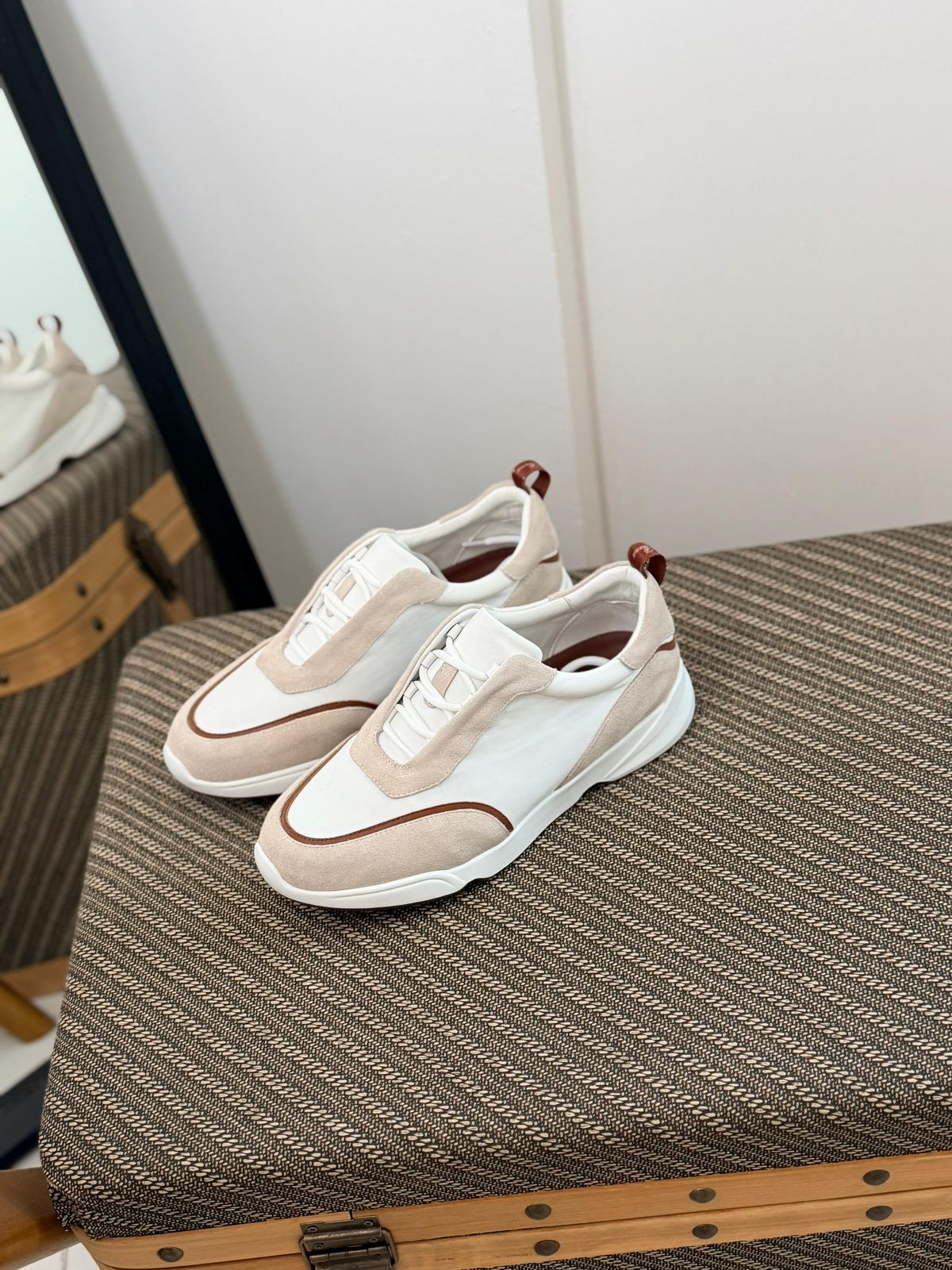 Loro Piana Neoprene and Suede Modular Walk Sneakers
